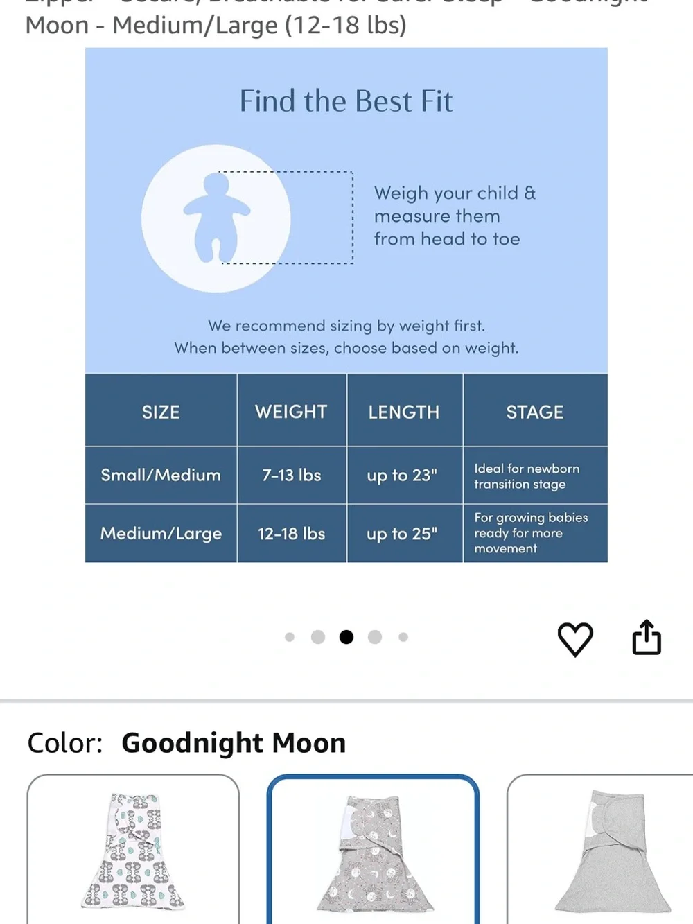 Gray Baby Swaddle Sack with Moon & Stars 